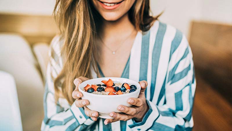 patient eating healthier after receiving advice from a San Jose acupuncturist at Eternal Health & Wellness Acupuncture Center